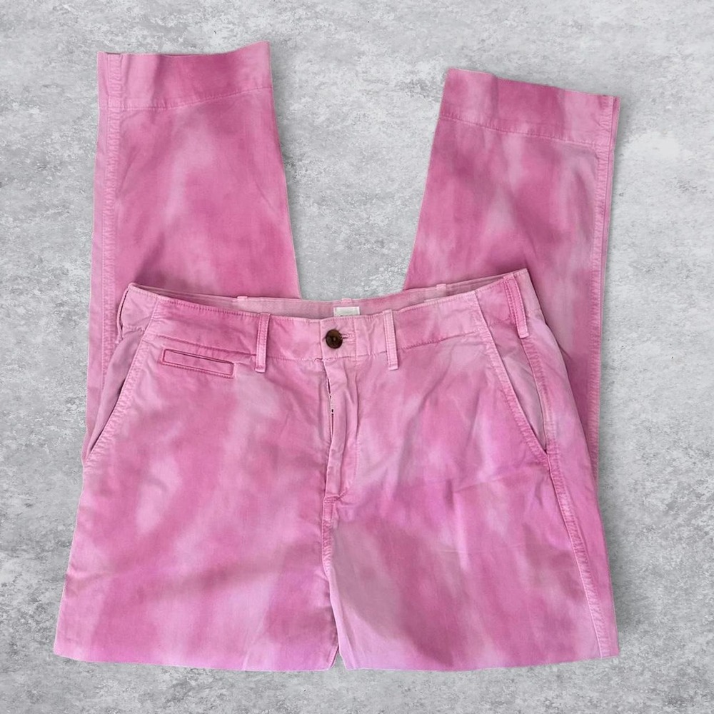 Gap Pink Tie Dye Straight Khaki Pants Womens 8 Mid Rise Cloud Wash‎